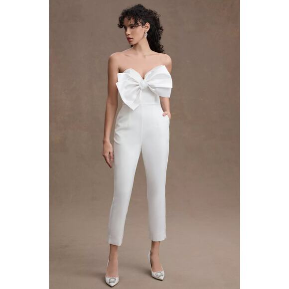 NWT Mestiza Lara Strapless Sweetheart Bow Jumpsuit - Size 4 - Picture 1 of 5
